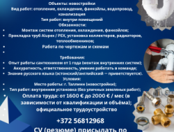 Эстония требуется сантехник!