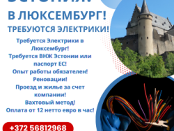 Эстония! В Люксембург требуются электрики!