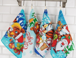 Новогодние комплекты полотенец