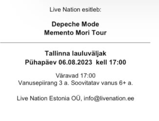 Depeche Mode Tallinn 06.08.2023 2 билета входные