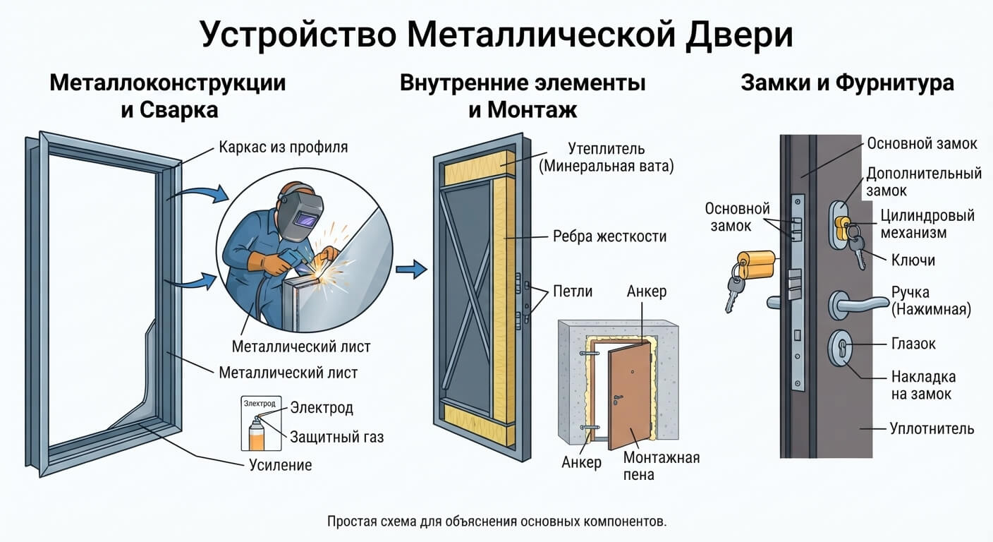 Металлоконструкции, сварка, двери, замки и фурнитура