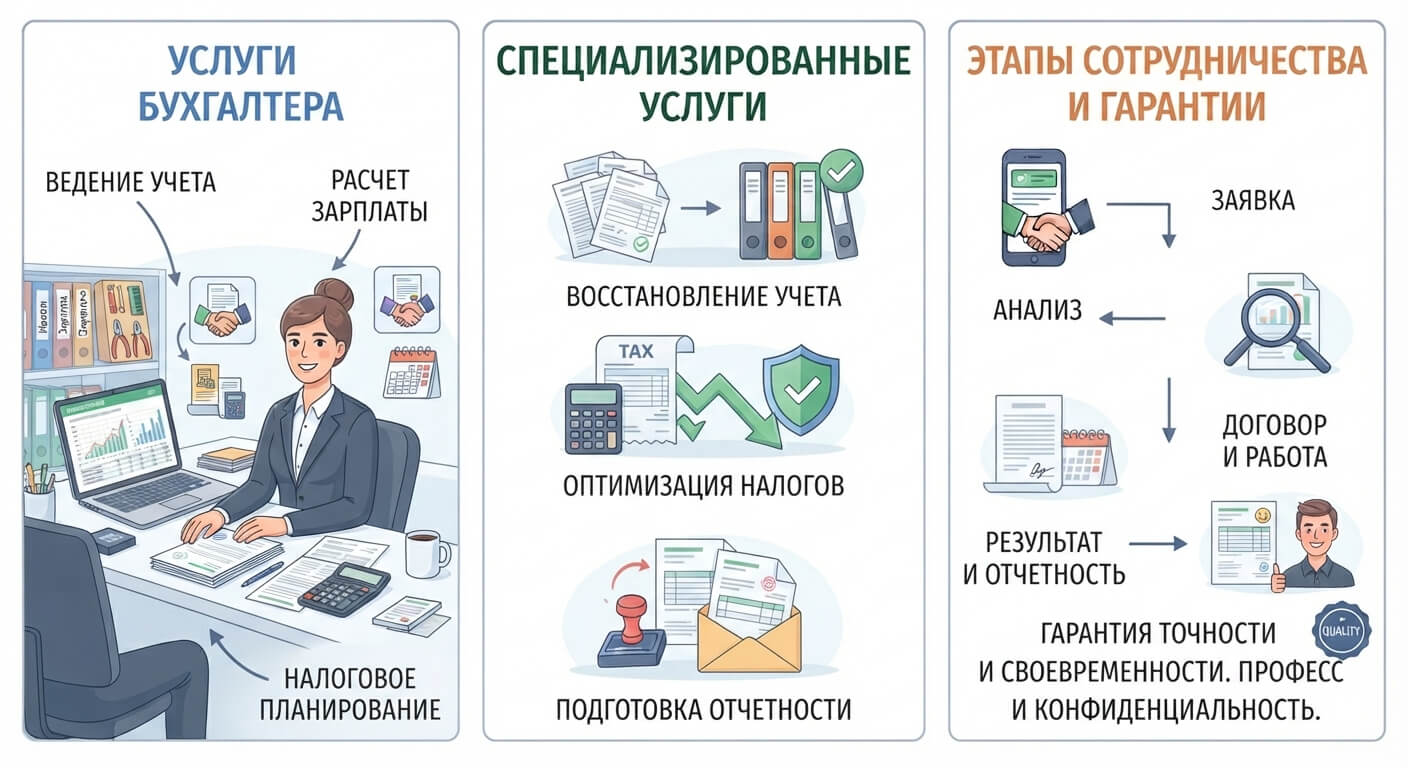 Бухгалтерские услуги, консультации.