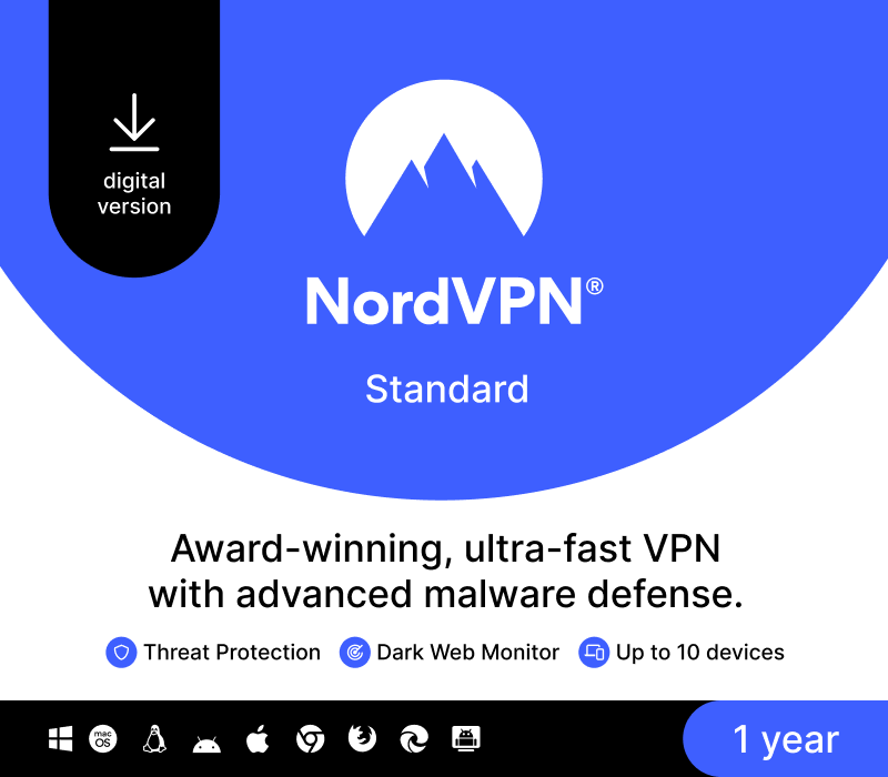 Ключ NordVPN Standard AU (1 год / 10 устройств)
